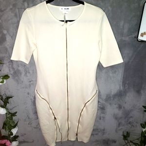 WHITE dress with Gold Zippers